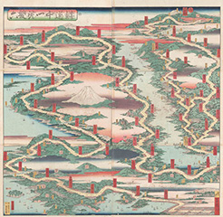 1857(安政4)年　歌川広重　参宮上京道中一覧双六