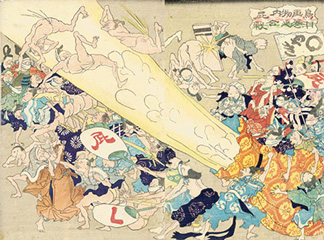1868(慶応4)年　作者不明　鳥羽画巻物之内屁合戦