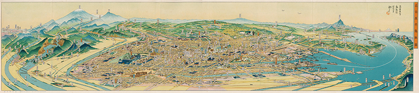 名古屋市「名古屋市鳥瞰図」　昭和１１（１９３６）年