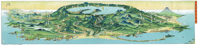 国立公園十和田湖「十和田湖鳥瞰図」　昭和８（１９３３）年