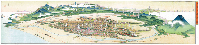 ひろさき「弘前市鳥瞰図」　昭和１０（１９３５）年