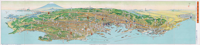 横浜「横浜市鳥瞰図」　昭和１０（１９３５）年