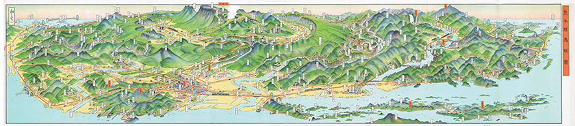 熊本県「熊本県鳥瞰図」　昭和６（１９３１）年