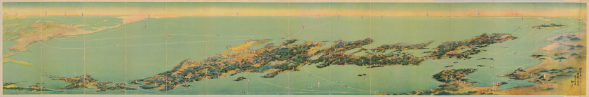 日本交通鳥瞰図「日本を中心とせる世界の交通」　大正１１（１９２２）年