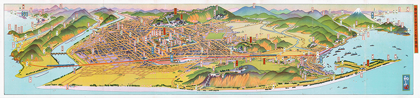 静岡「静岡市を中心とせる名所図絵」　昭和５（１９３０）年