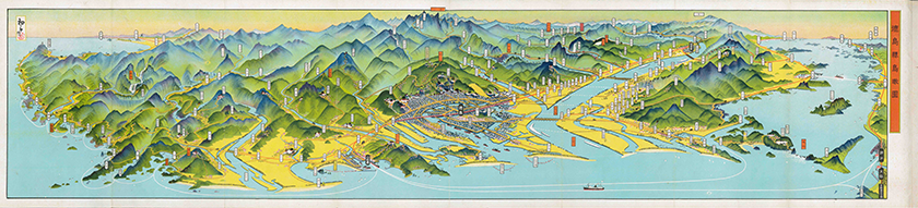 徳島県「徳島県鳥瞰図」　昭和６（１９３１）年頃