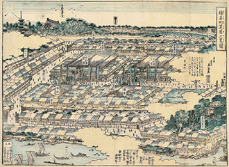 Kēsai Ēsen渓斎英泉 猿若町芝居之略図 1842