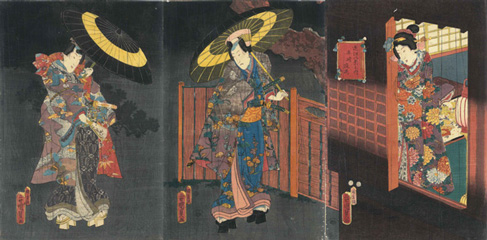 The 2nd Utagawa Kunisada近江八景之内辛崎夜雨 1847-1852