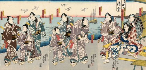 Utagawa Kunisada幡随長兵衛出迎え図 1850