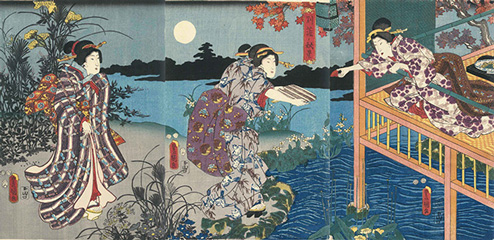 Utagawa Kunisada 別荘の秋景 1853