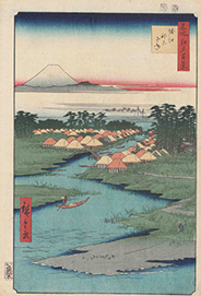 Utagawa Hiroshige 名所江戸百景 堀江ねこざね 1856