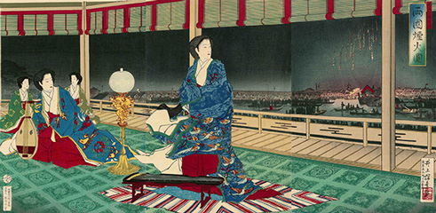 Inoue Yasuji 両国煙火図 1877
