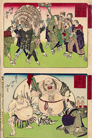 Tsukioka Yoshitoshi 東京開化狂画名所 千束 日暮里 1881