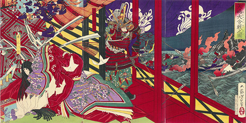 Tsukioka Yoshitoshi 矢嶋大合戦之図 1881