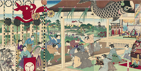 Yōshū Chikanobu 江戸砂子年中行事 端午之図 1885