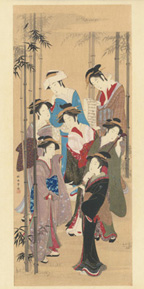 Kokka 勝川春章筆 竹林七美人図 1891