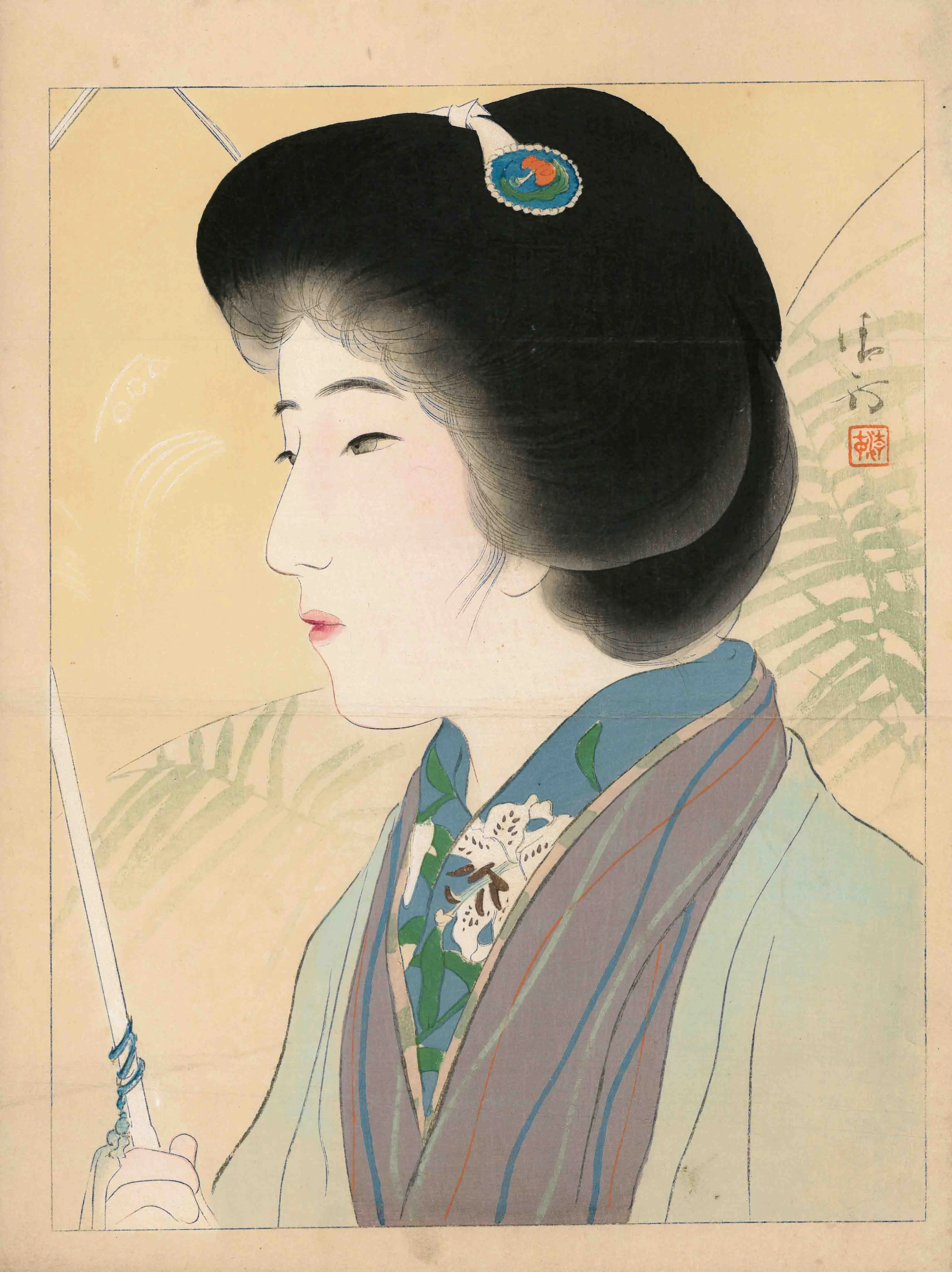 「百合子 中」 鏑木清方 大正2年
