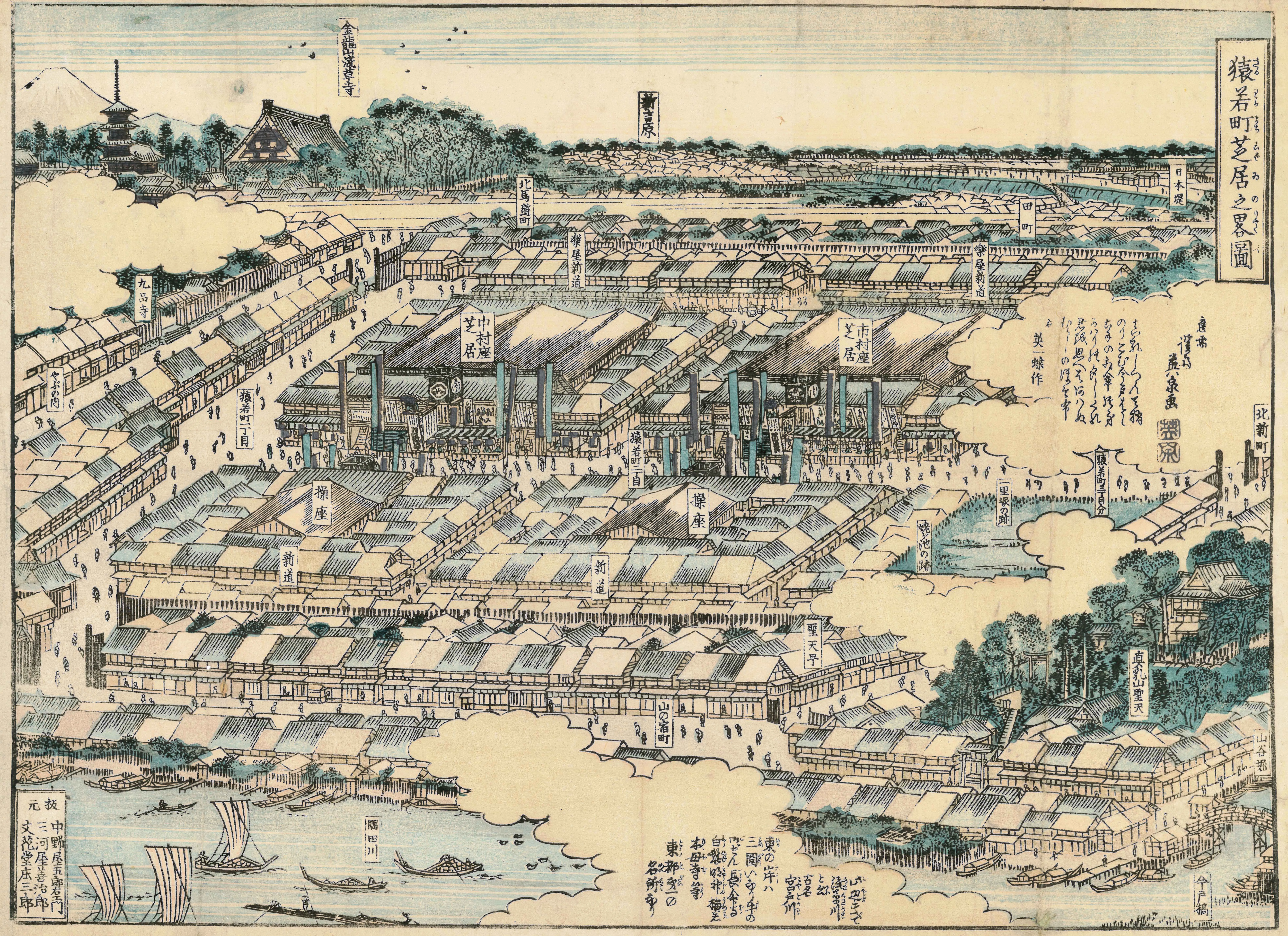 猿若町芝居之略図 渓斎英泉 1842(天保13)年頃