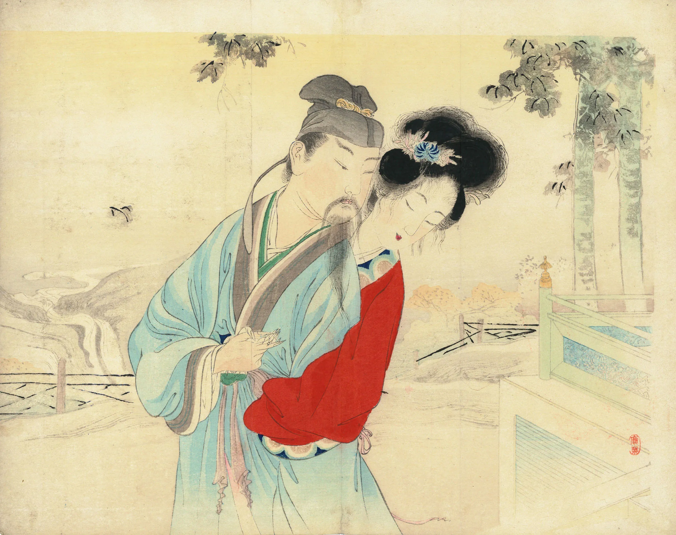 作詞自在 寺崎広業 1896(明治29)年