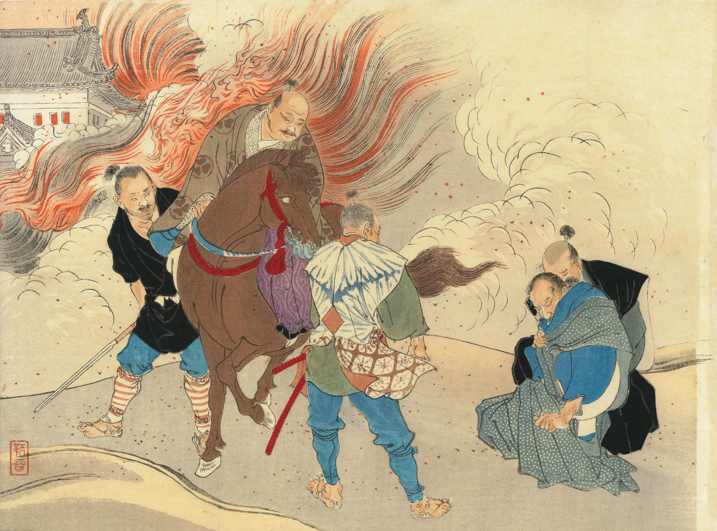 菊と桐 小堀鞆音 1898(明治31)年