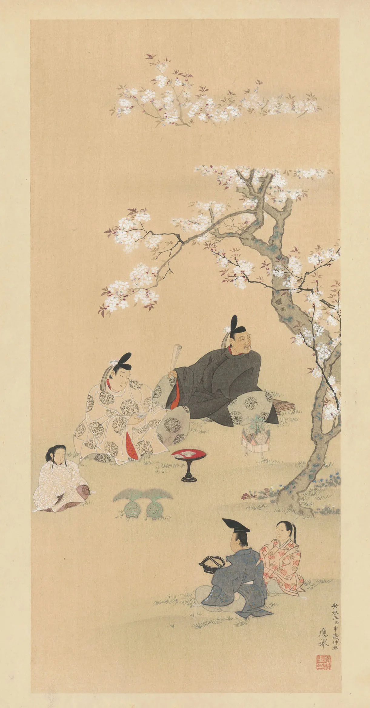 国華 円山応挙筆 櫻狩図 作者不明 1901(明治34)年