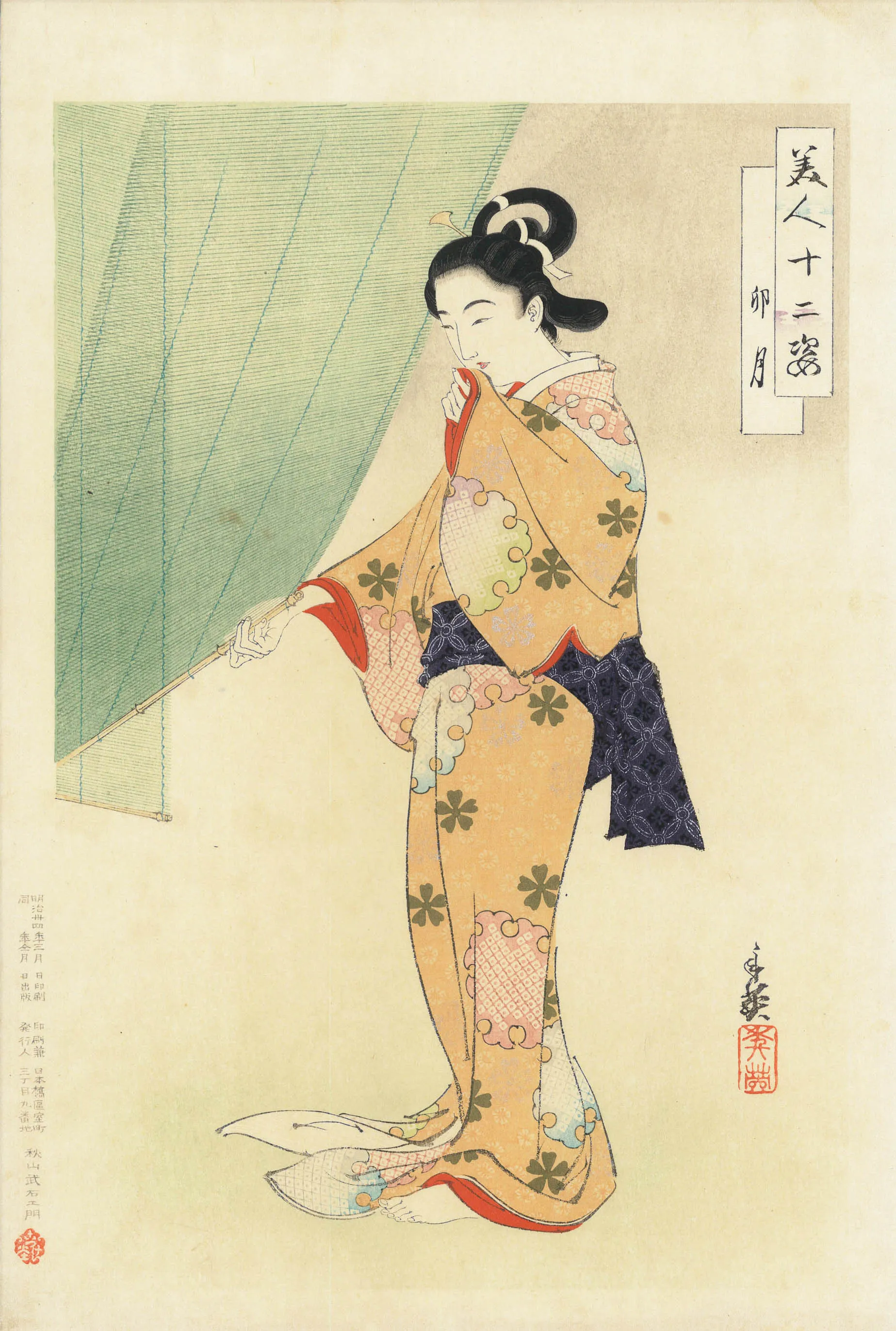 美人十二姿 卯月 右田年英 1901(明治34)年