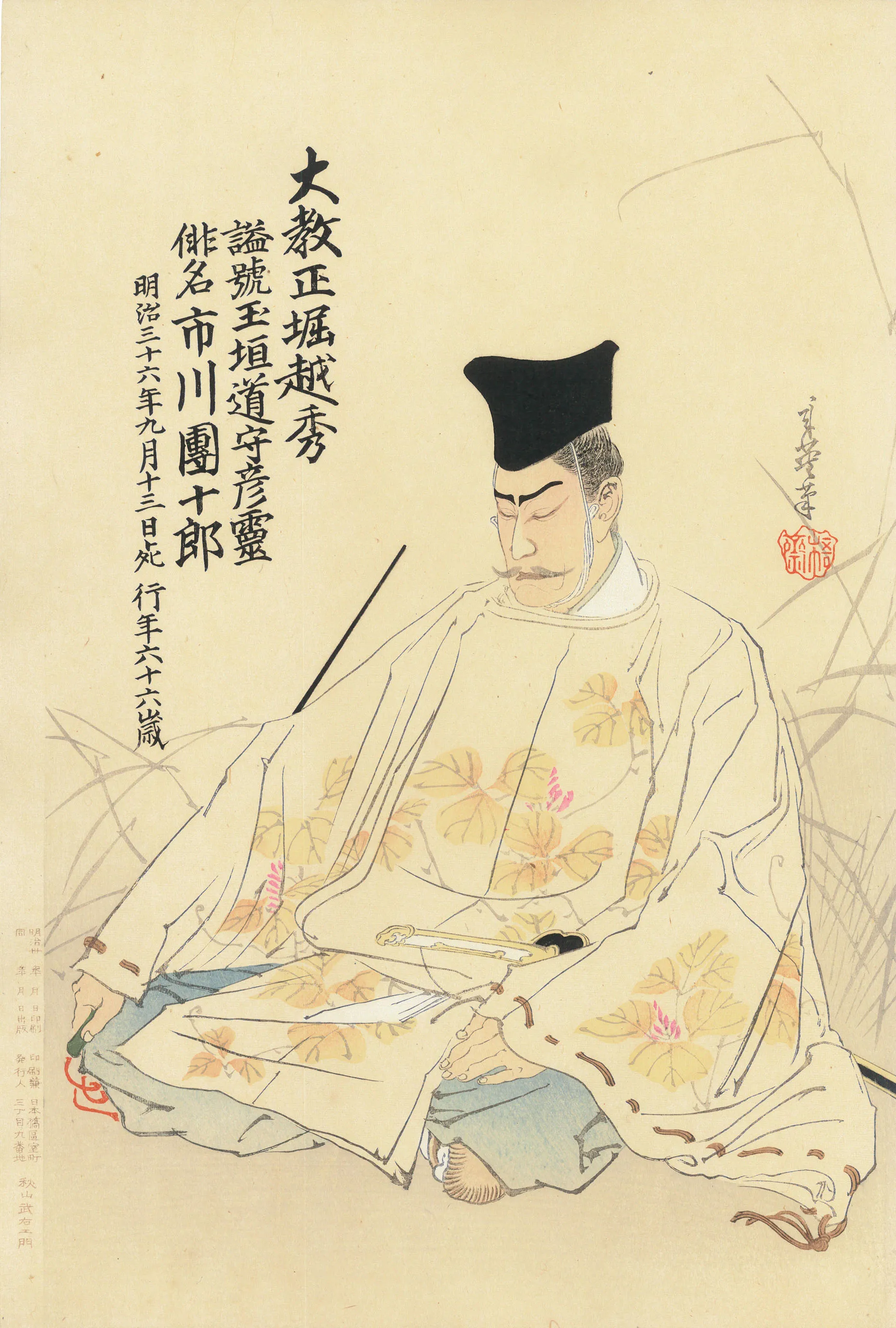 市川団十郎死絵 右田年英 1903(明治36)年