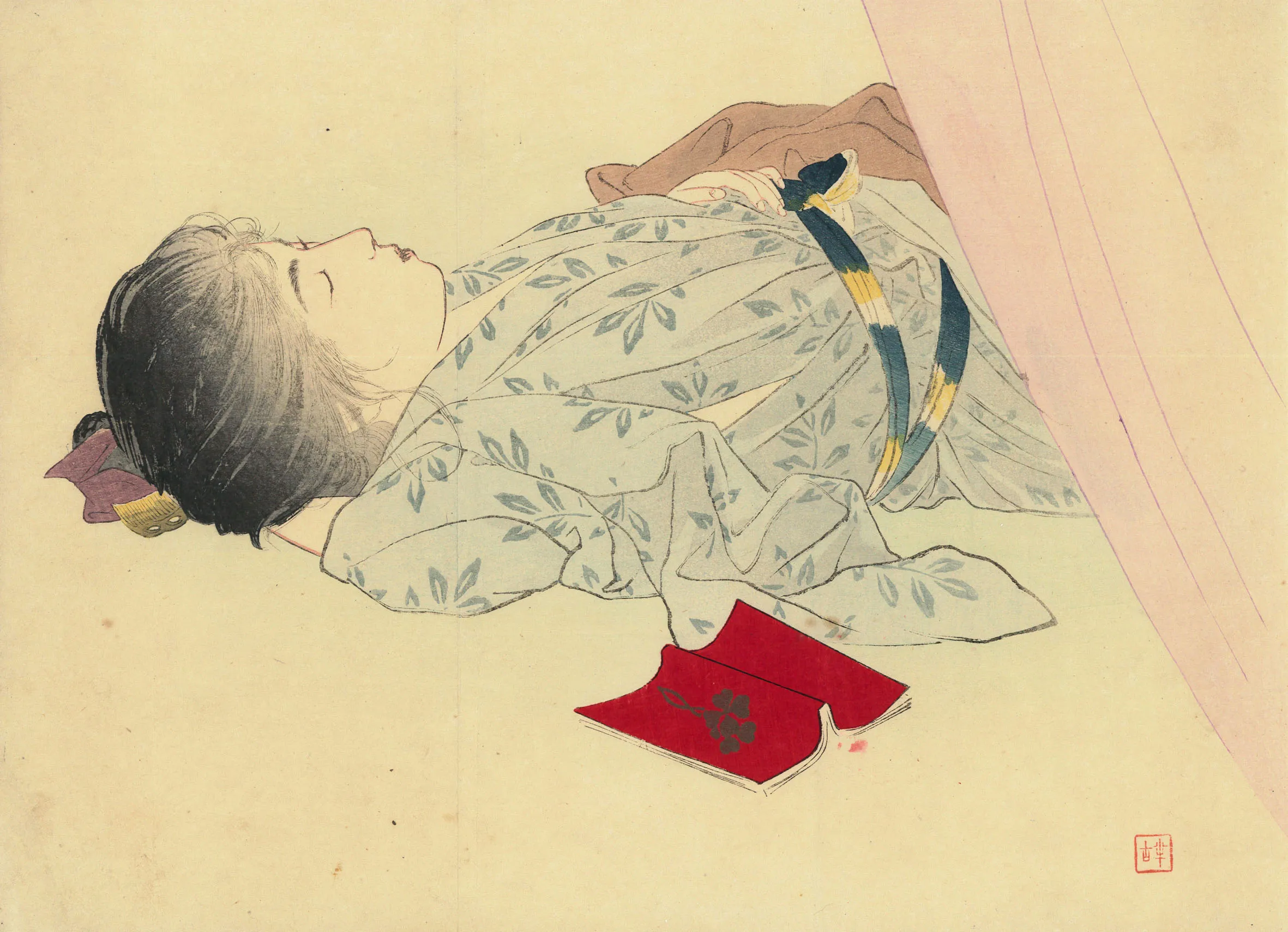 文藝倶楽部 うたたね 梶田半古 1906(明治39)年
