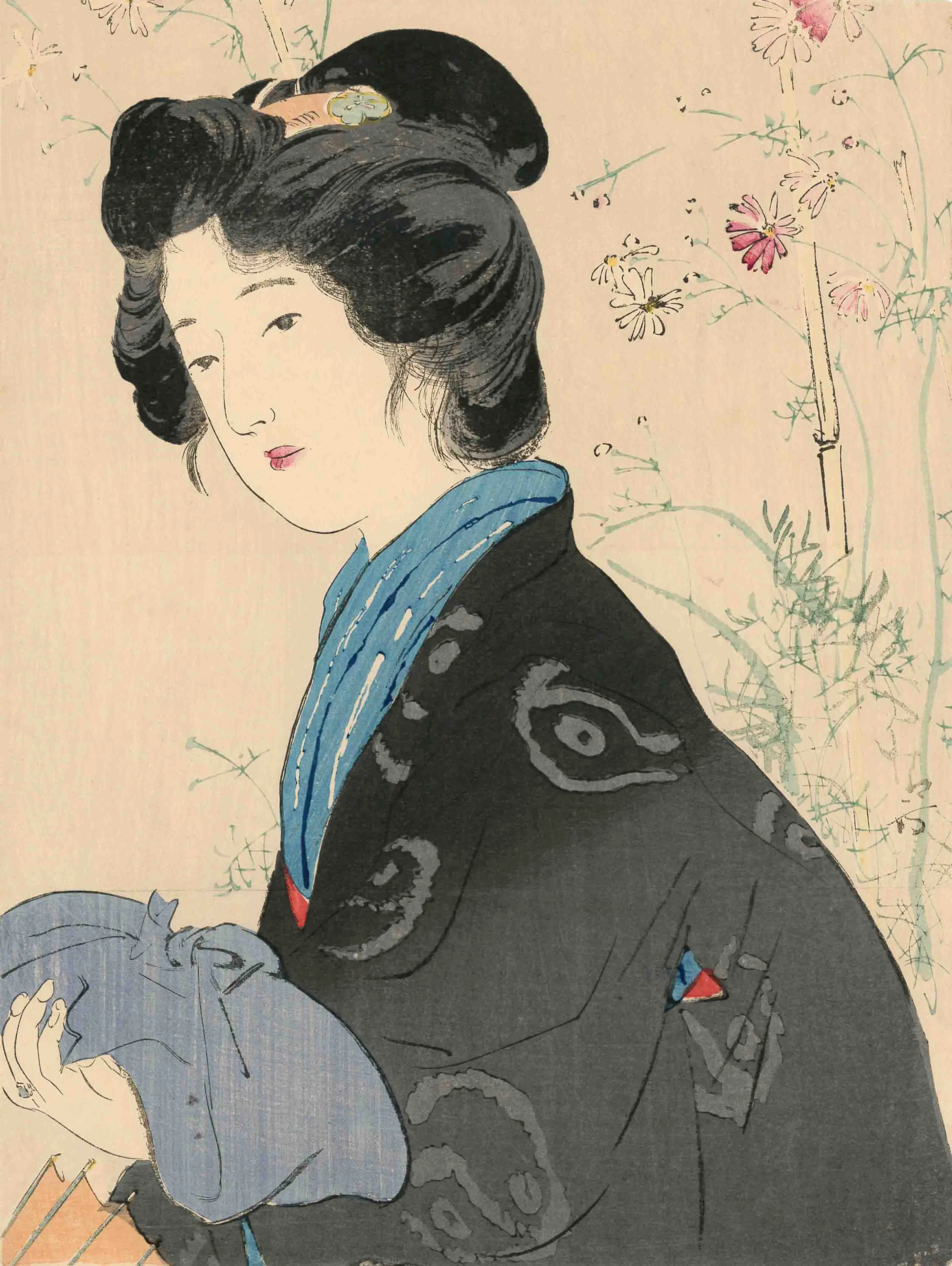 文藝倶楽部19巻14号 こすもす 鏑木清方 1913(大正2)年