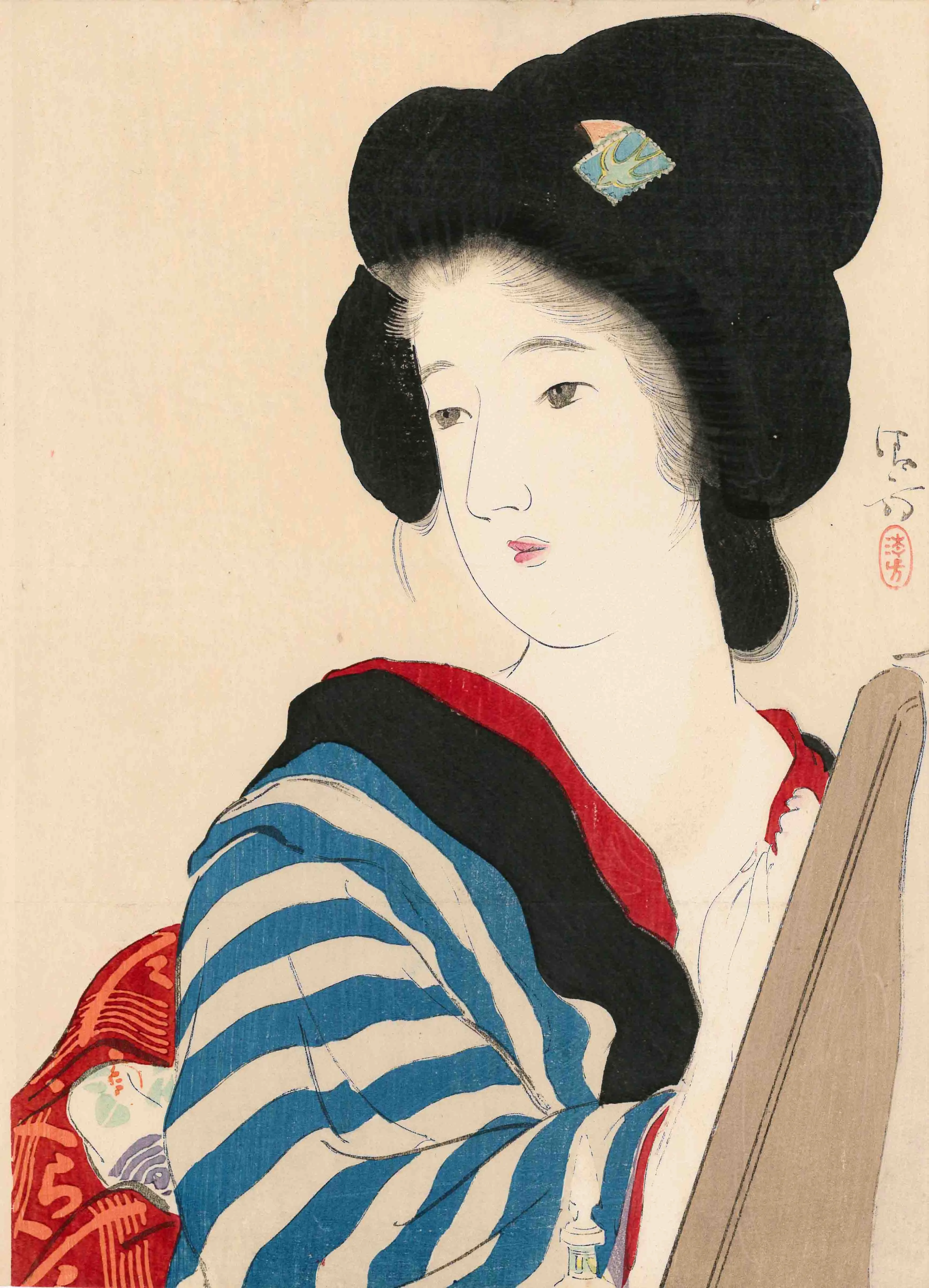 文藝倶楽部20巻4号 爪紅 鏑木清方 1914(大正3)年
